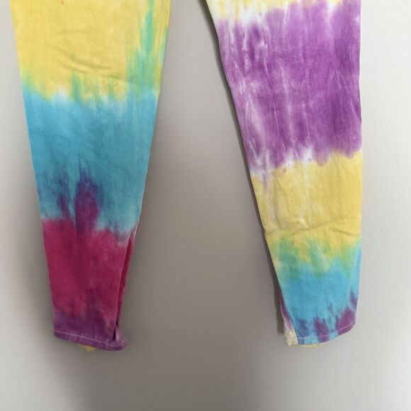 NWT AMERICAN BAZI Unicorn Jeans S Sliced Tie Dye Rainbow Pride JoJo stage club - Picture 11 of 16